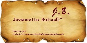 Jovanovits Bulcsú névjegykártya